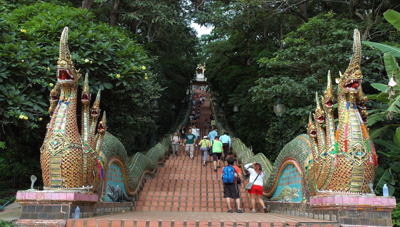 File:Thailand Wat Phra That Doi Suthep Temple Dragon Decoration